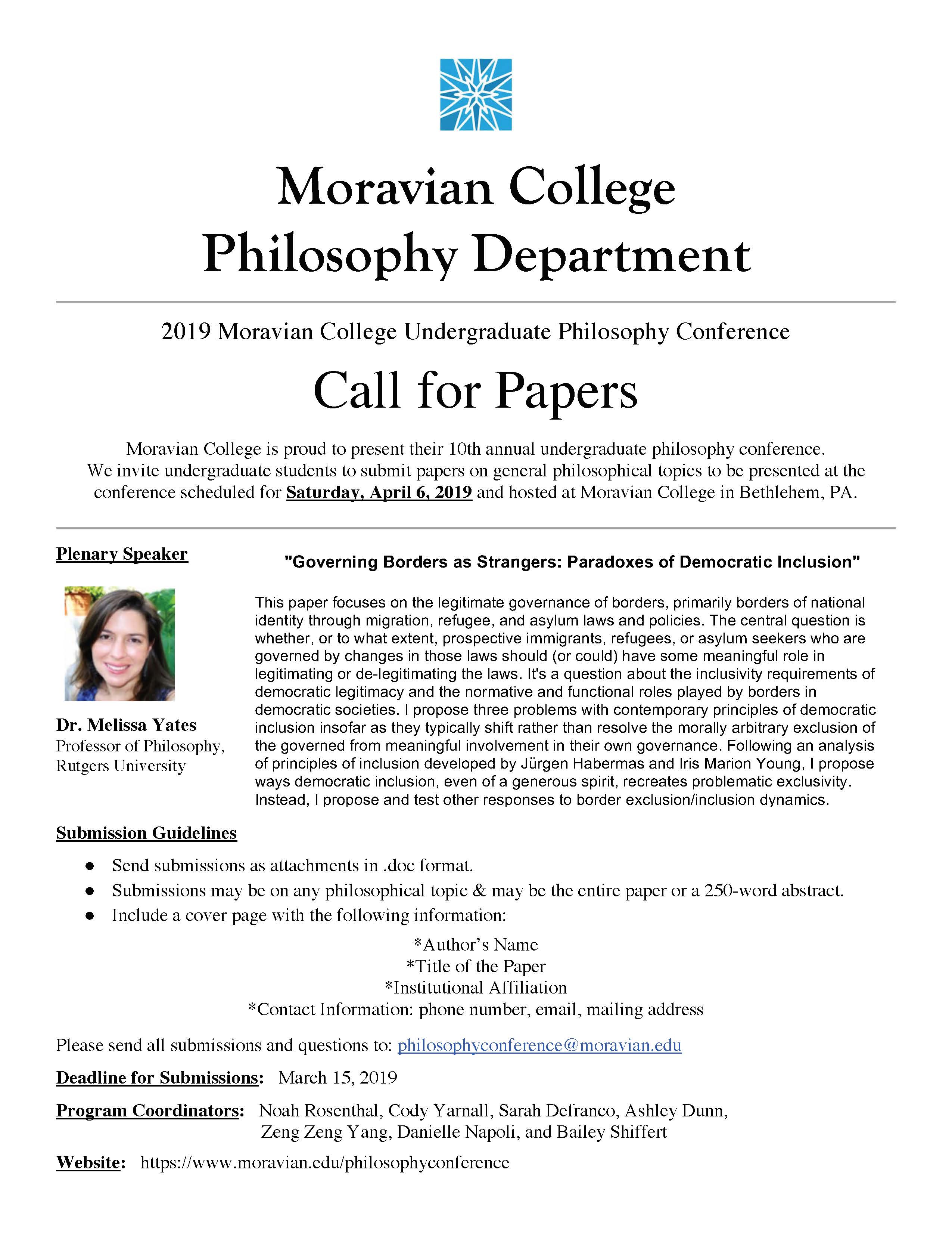 philosophy conference call for papers